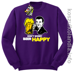 Dont worry beer happy - bluza bez kaptura - fioletowa