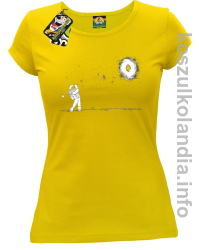 Astro Golfista na księżycu - koszulka damska żołta