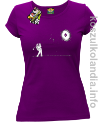 Astro Golfista na księżycu - koszulka damska fiolet