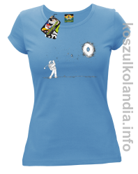 Astro Golfista na księżycu - koszulka damska błękit 