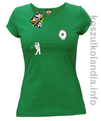 Astro Golfista na księżycu - koszulka damska zielona