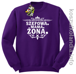 Szefowa Mama Żona - Bluza standard bez kaptura fiolet 