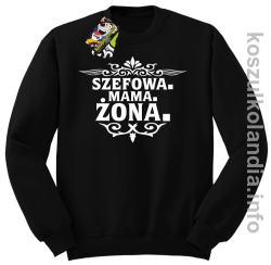 Szefowa Mama Żona - Bluza standard bez kaptura czarna 