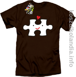 Puzzle love No1 - koszulka męska - brązowa