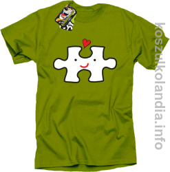 Puzzle love No1 - koszulka męska - kiwi