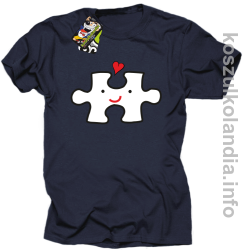 Puzzle love No1 - koszulka męska - granatowa
