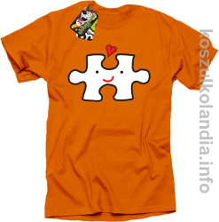 Puzzle love No1 - koszulka męska pomarańczowa
