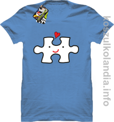 Puzzle love No1 - koszulka męska - błękitna