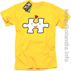 Puzzle love No1 - koszulka męska - żółta