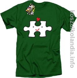 Puzzle love No1 - koszulka męska - zielona