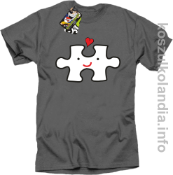 Puzzle love No1 - koszulka męska - szara