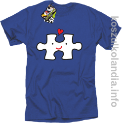 Puzzle love No1 - koszulka męska - niebieska
