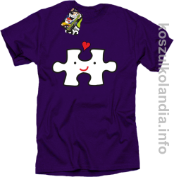 Puzzle love No1 - koszulka męska - fioletowa