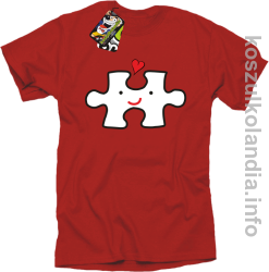 Puzzle love No1 - koszulka męska - czerwona
