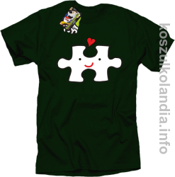Puzzle love No1 - koszulka męska - butelkowa