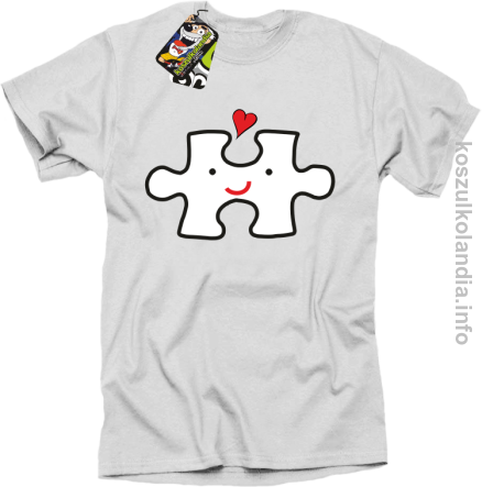 Puzzle love No1 - koszulka męska - biała