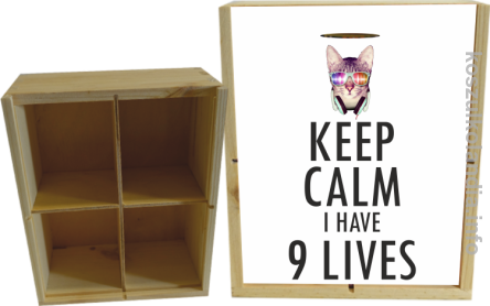 Keep Calm i Have 9 Lives Cat Disco - Skrzynka ozdobna 