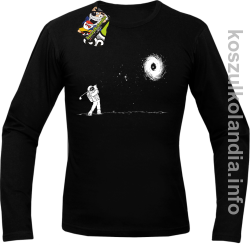 Astro Golfista na księżycu -  Longsleeve męski czarny 