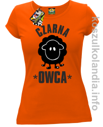 Czarna owca - Black Sheep - koszulka damska - pomarańczowa