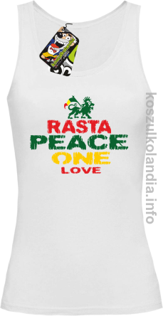 Rasta Peace ONE LOVE - top damski - biała