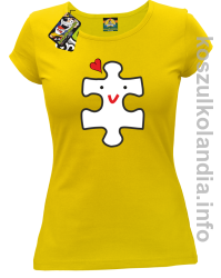 Puzzle love No2 - koszulka damska - żółta