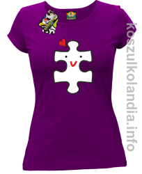 Puzzle love No2 - koszulka damska - fioletowa