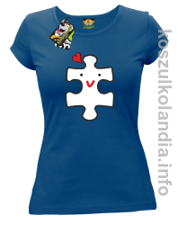 Puzzle love No2 - koszulka damska - niebieska
