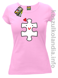 Puzzle love No2 - koszulka damska - różowa