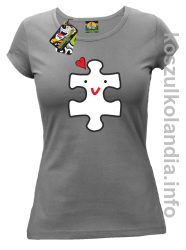 Puzzle love No2 - koszulka damska - szara