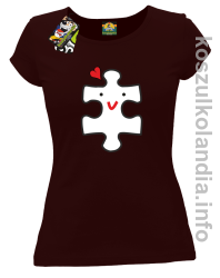 Puzzle love No2 - koszulka damska - brązowa