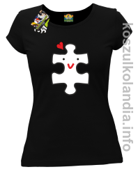 Puzzle love No2 - koszulka damska - czarna