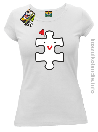 Puzzle love No2 - koszulka damska - biała