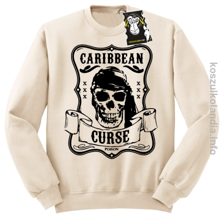 Caribbean curse - bluza z nadrukiem bez kaptura beżowa