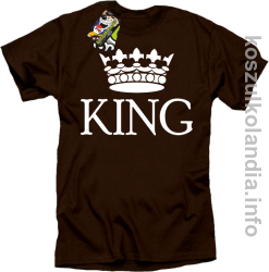 KING Crown Style - koszulka męska - brązowa