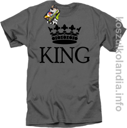 KING Crown Style - koszulka męska - szara