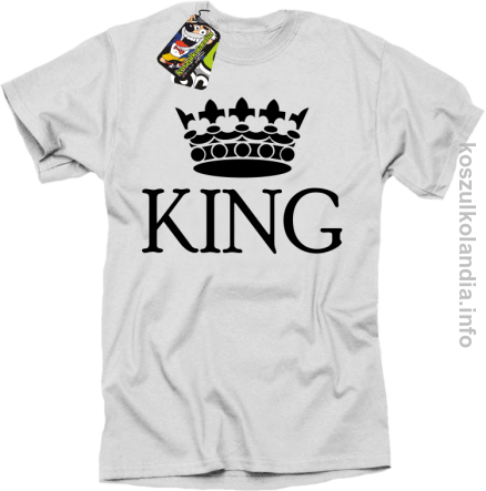 KING Crown Style - koszulka męska - biała