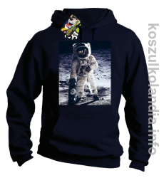 Kosmonauta z deskorolką - Bluza męska z kapturem granatowa 