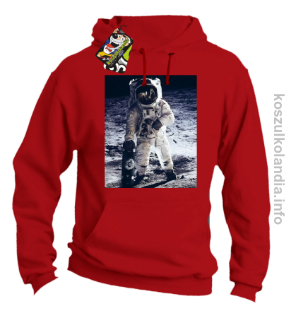 Kosmonauta z deskorolką - Bluza męska z kapturem 