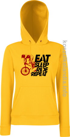 EAT SLEEP Ride Repeat - bluza damska z kapturem