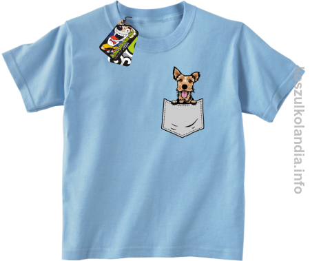 Welsh Terrier w kieszonce - koszulka dziecięca