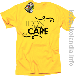 I Don`t kurwa Care - Koszulka męska żółta 