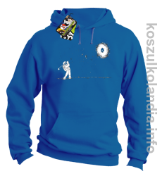 Astro Golfista na księżycu - Bluza męska z kapturem niebieska 