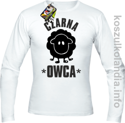 Czarna owca - Black Sheep - Longsleeve męski - biała