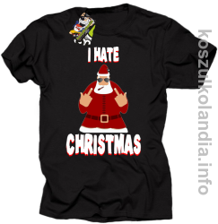 I hate Christmas Fu#k All Santa Claus - Koszulka męska czarna 