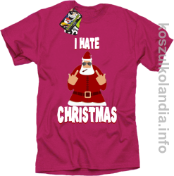I hate Christmas Fu#k All Santa Claus - Koszulka męska fuchsia 
