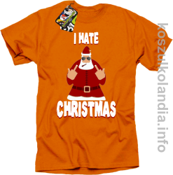 I hate Christmas Fu#k All Santa Claus - Koszulka męska pomarańcz 