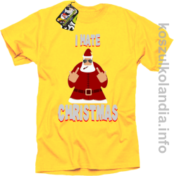 I hate Christmas Fu#k All Santa Claus - Koszulka męska żółta 