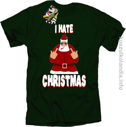 I hate Christmas Fu#k All Santa Claus - Koszulka męska butelkowa 