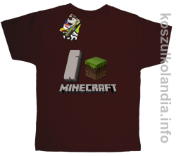 I love minecraft -  koszulka dziecięca - brązowa