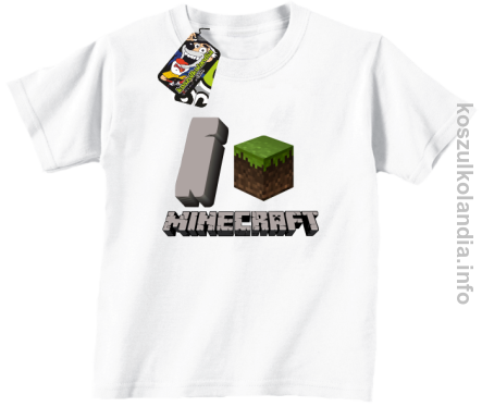 I love minecraft -  koszulka dziecięca - biała